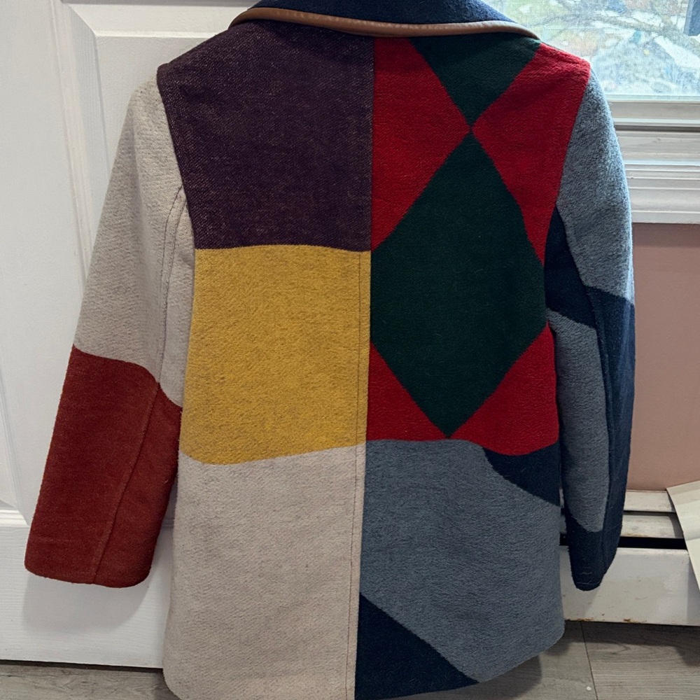 Tory Burch Colorblock Cheval Pea Coat - Picture 6 of 6